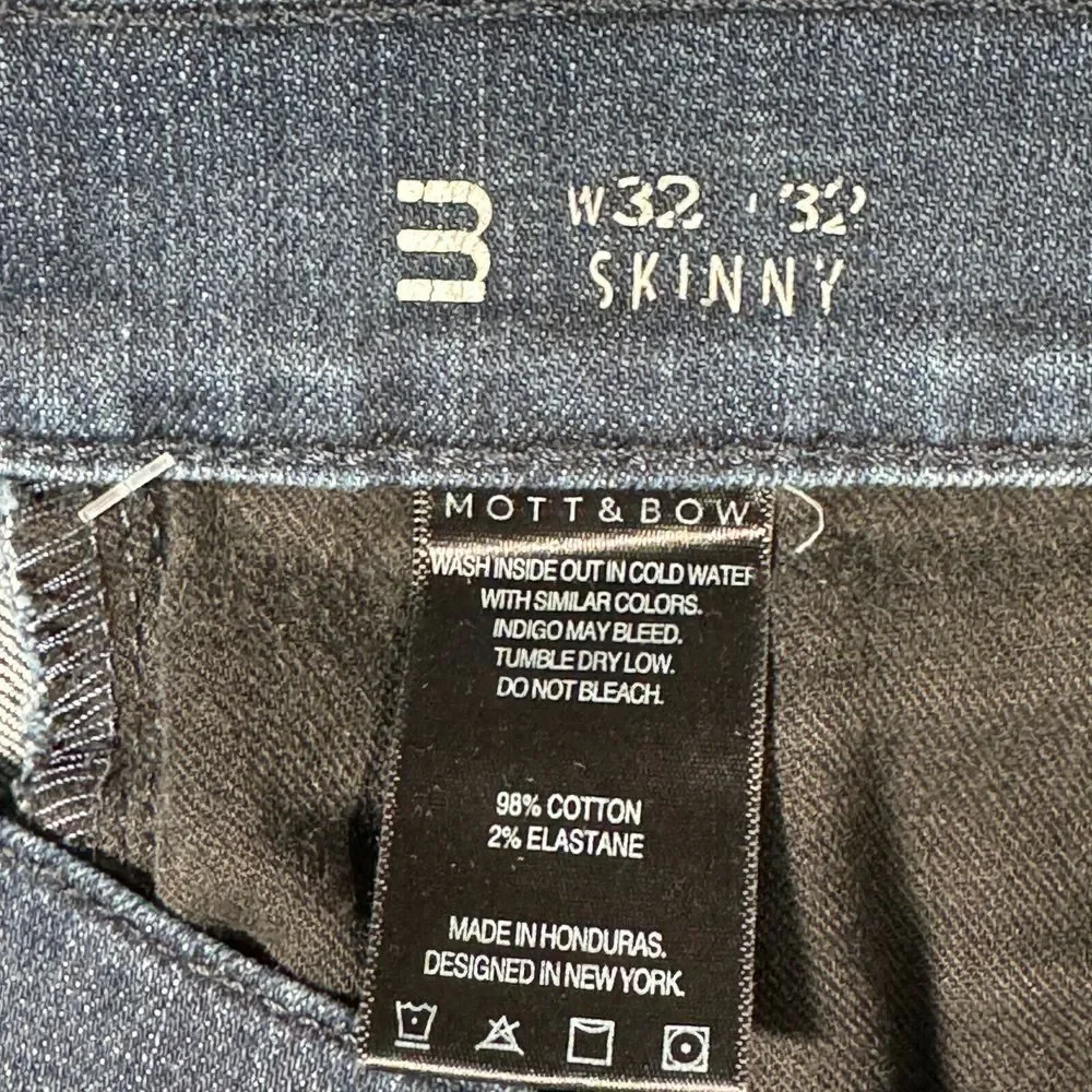 Mott Bow‎ Jeans Mens 32x32 Blue Denim Skinny